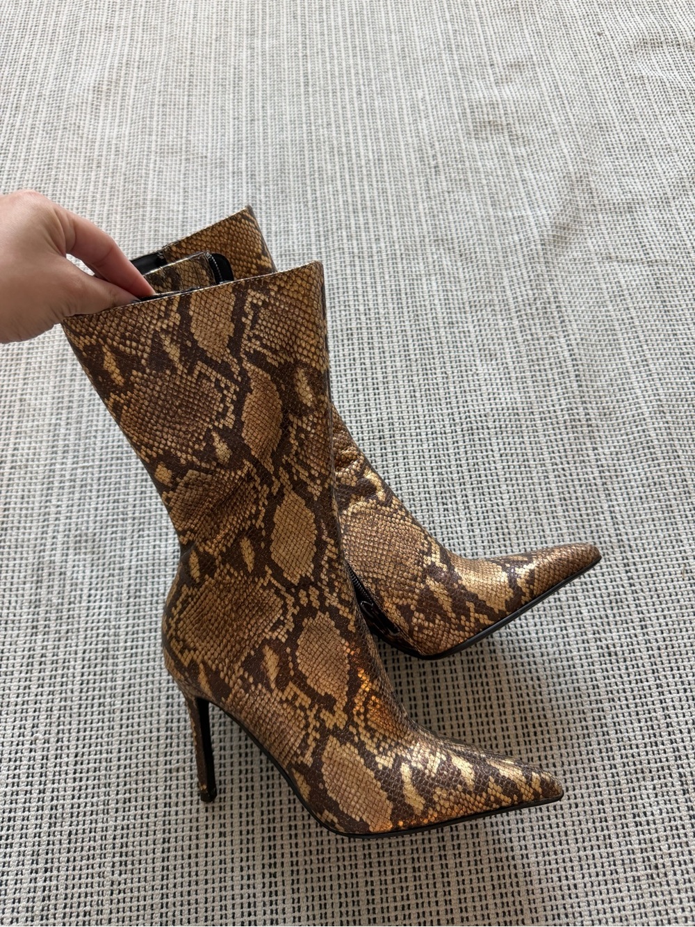 Collin Stuart Snakeskin Stiletto Boot